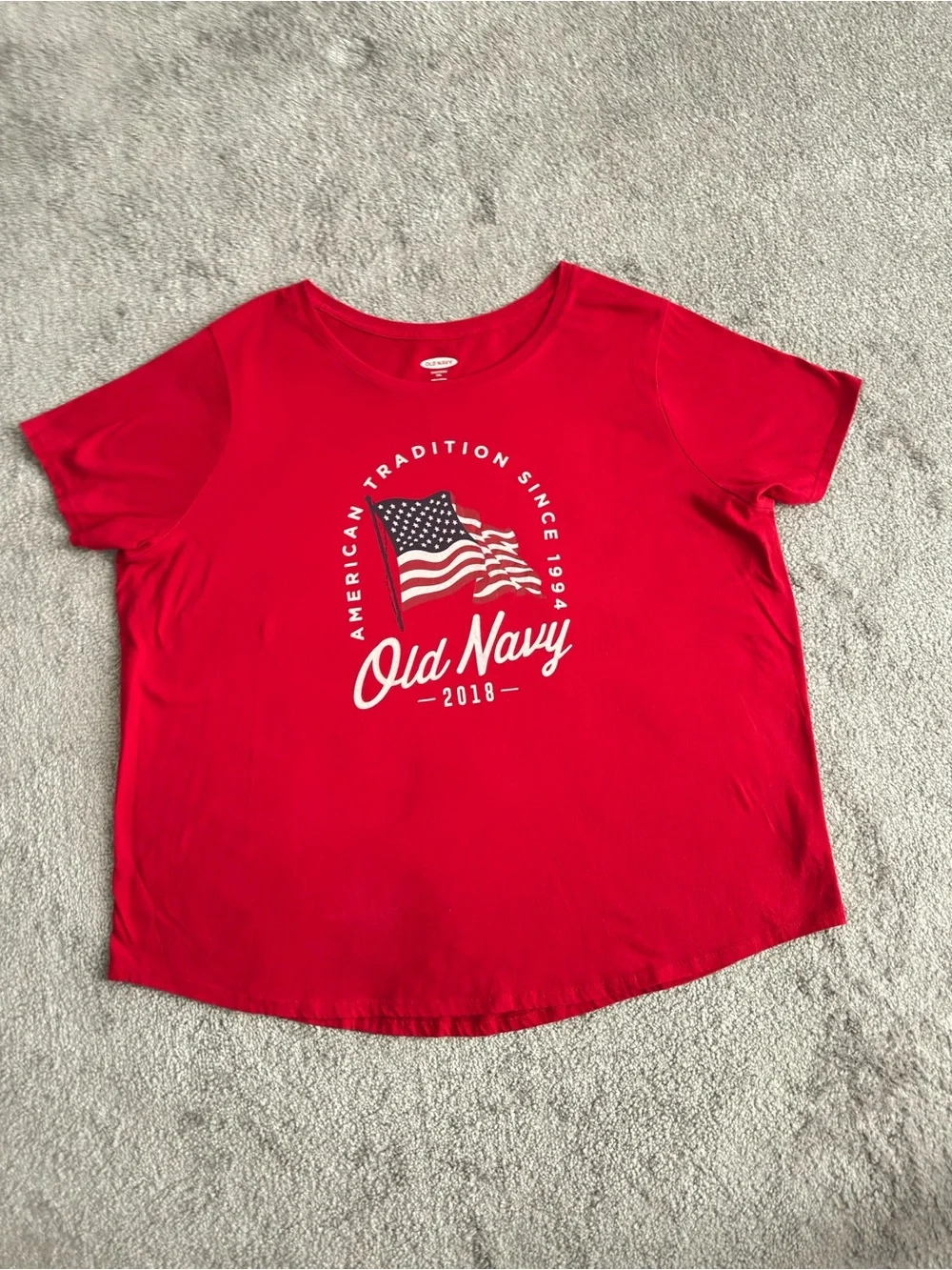 Old Navy American Tradition Since 2018 Flag Graphic T-Shirt Women’s Red XXL